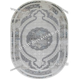 Ковер в гостиную дизайн 60 Серый Овал