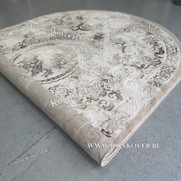 Турецкий Ковер Для Гостиной Дизайн 01 Бежево-Коричневый Овал